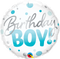 18" ROUND FOIL BDAY BOY BLUE DOTS